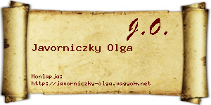 Javorniczky Olga névjegykártya